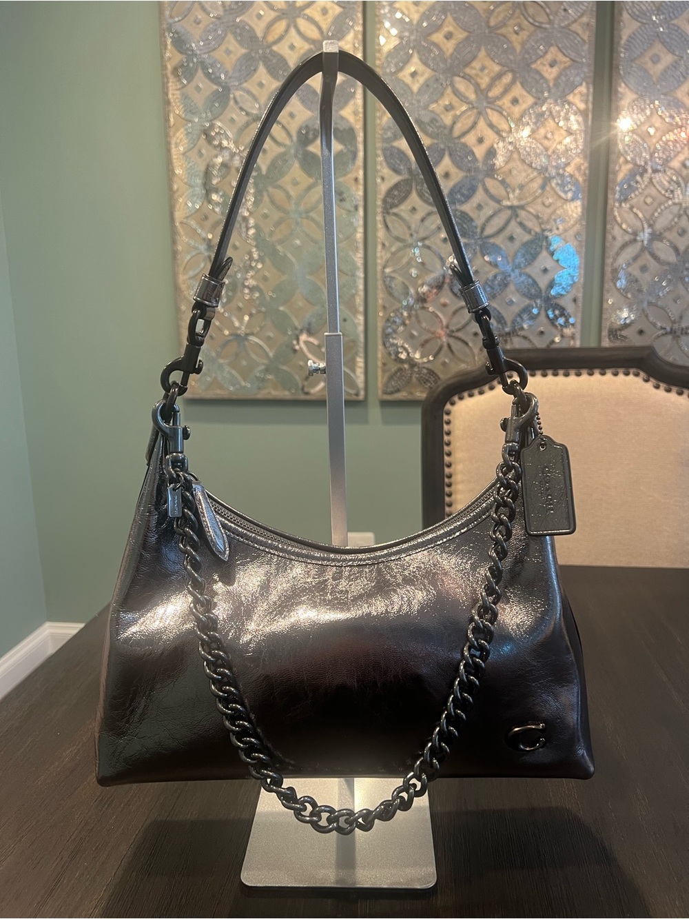 NWT Coach Juliet Shoulder Bag Anthracite - Picture 3 of 15